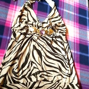 Sparkly tan and brown halter